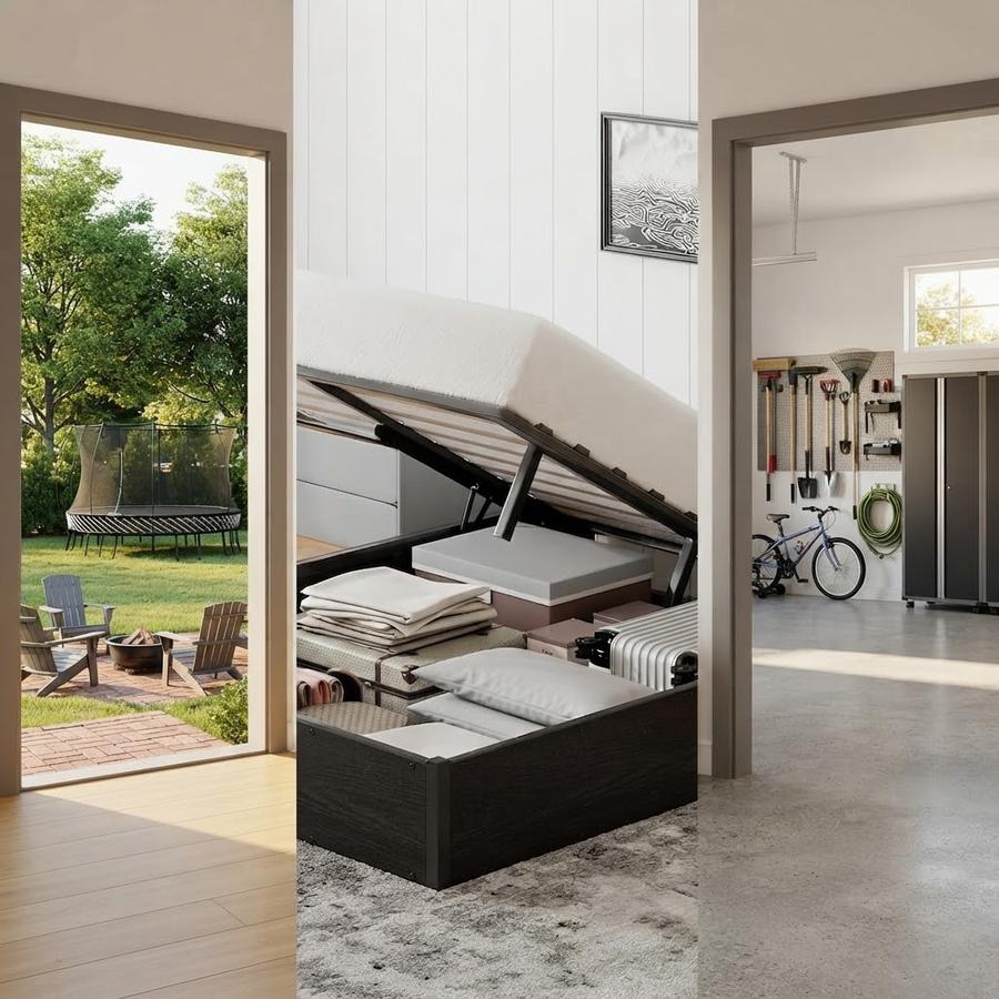 YUMPIE Queen Lift-Up Storage Bed Frame